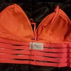 Neon orange V bralette